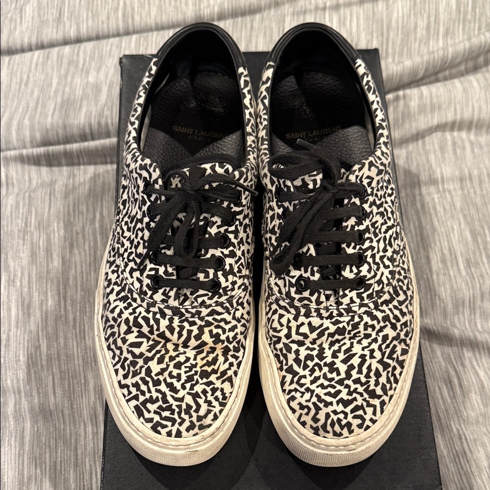 Saint Laurent Monochrome Patterned Sneakers